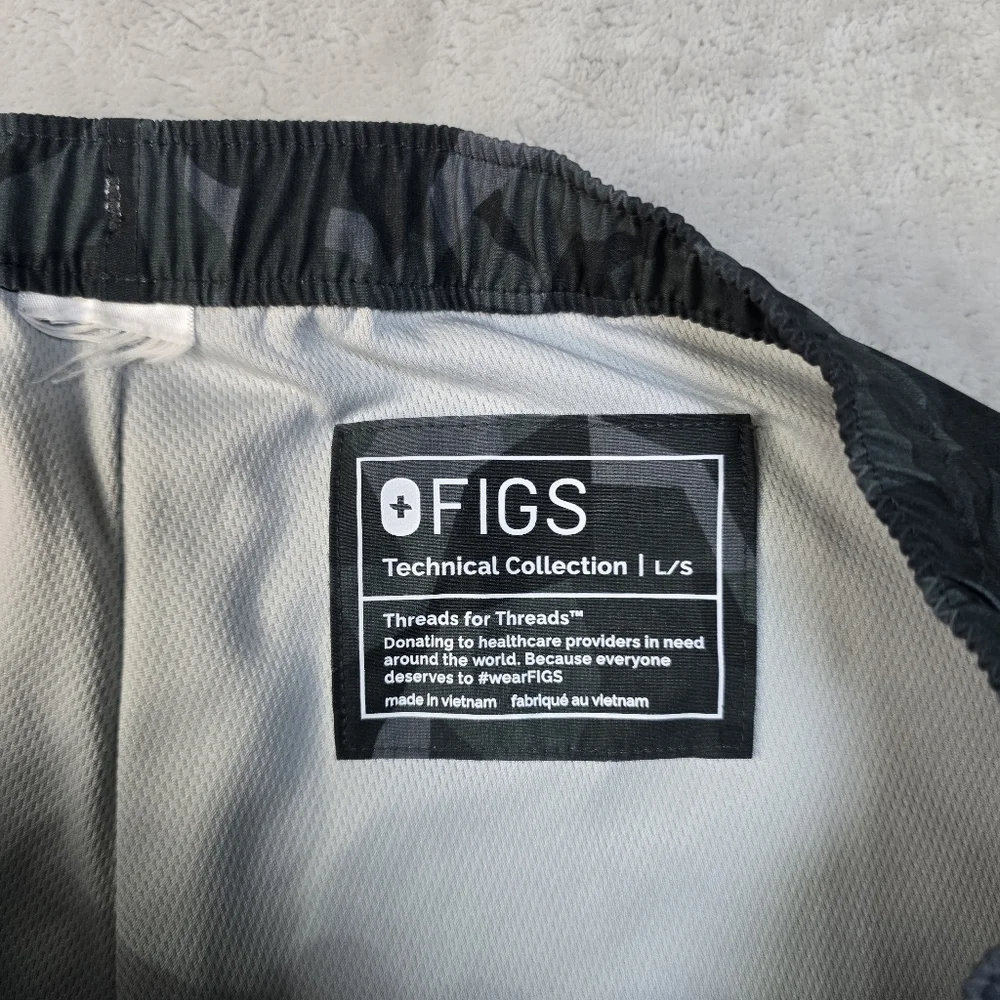Womens FIGS Yola FREEx Lined Skinny Scrub Pants Bonsai Camo sz Lg - Picture 6 of 12